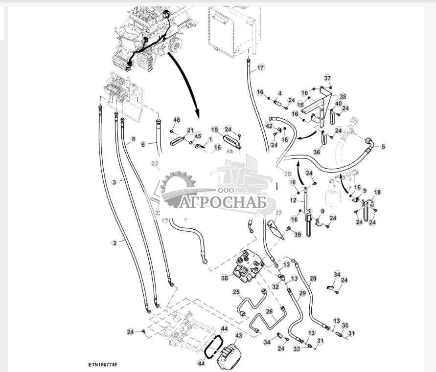 Гидравлические трубопроводы привода мотовила, ProDrive™ 